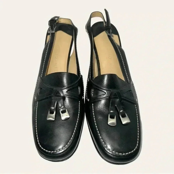 Women’s ANTONIO MELANI HEELS CLOSED TOES TWO TASSELS ON TOP BLACK COLOR SZ 6.5 - Picture 9 of 10